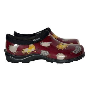 Sloggers Women's Waterproof Muck Garden Shoe Chicken Rooster Red Sz 7